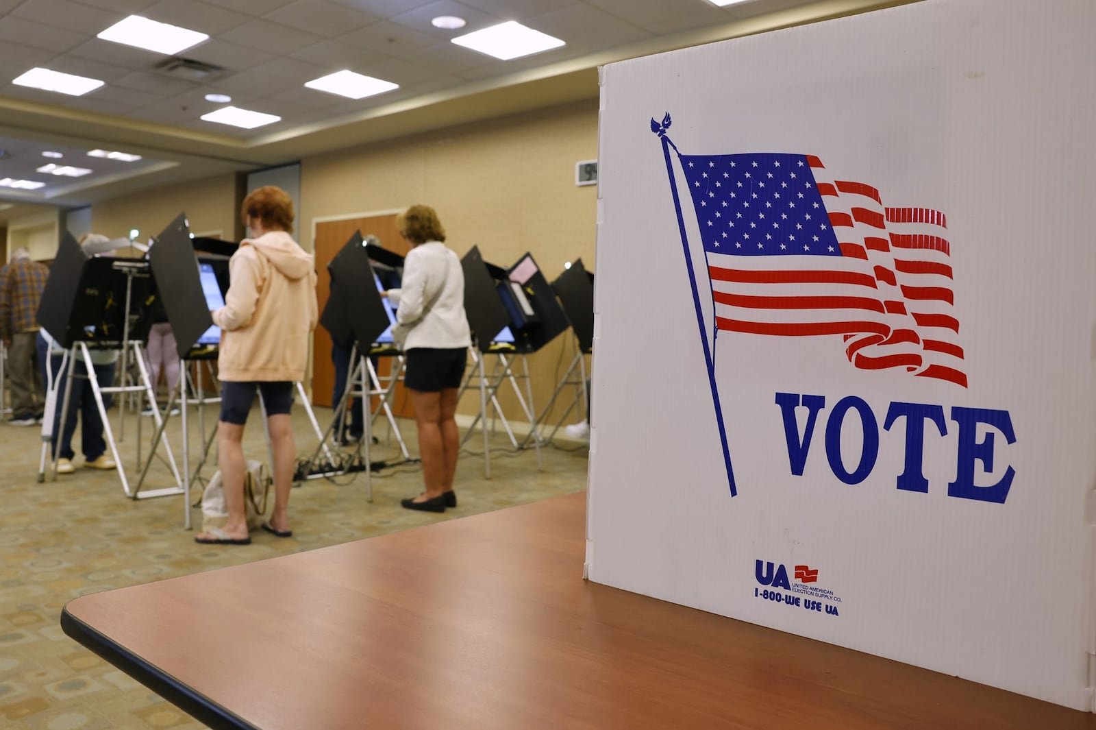 People came to vote on the first day of early voting Tuesday, Oct. 8, 2024 at Butler County Board of Elections in Hamilton. NICK GRAHAM/STAFF