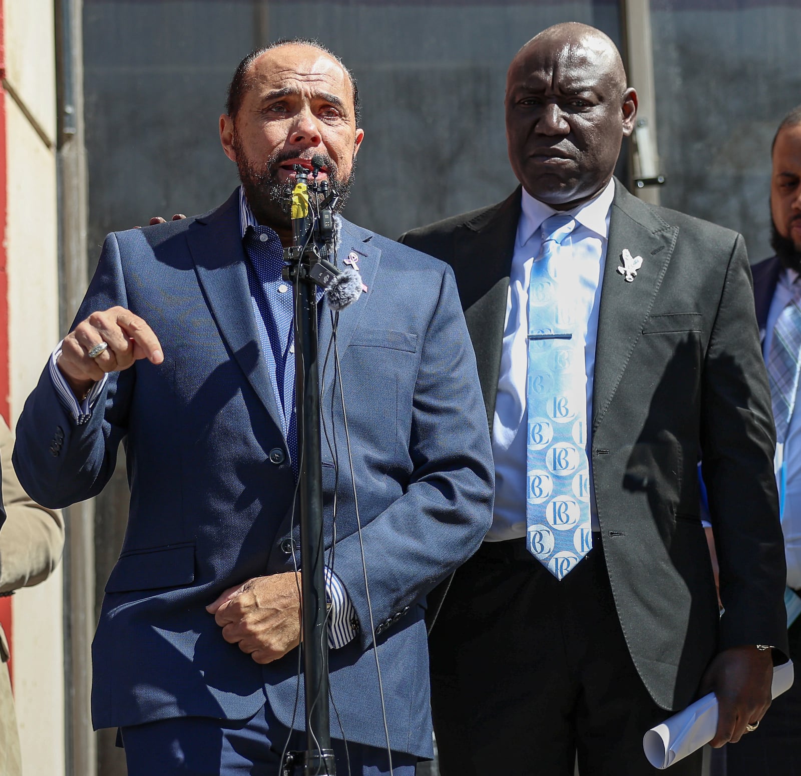 Glen (Skip) Ross speaks during a press conference on Monday in downtown Dayton. Ross is the father of Colby Ross, who died in a crash last year when Montgomery County Sheriff's deputies were pursuing a suspect. The family has filed a lawsuit against Montgomery County law enforcement, claiming officers violated policies surrounding chases and acted negligently. BRYANT BILLING / STAFF