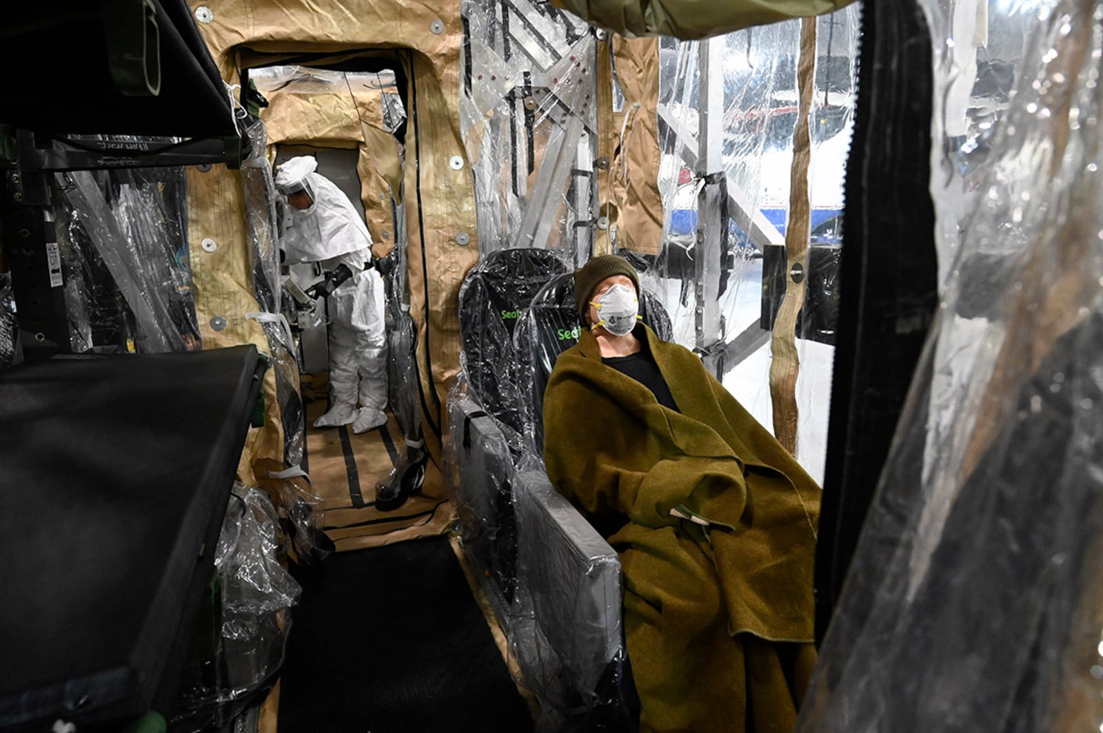 The new exhibit also features a full-sized transport isolation system, an airworthy medical isolation unit allowing in-flight medical care of infectious disease patients. U.S. AIR FORCE PHOTO/TY GREENLEES