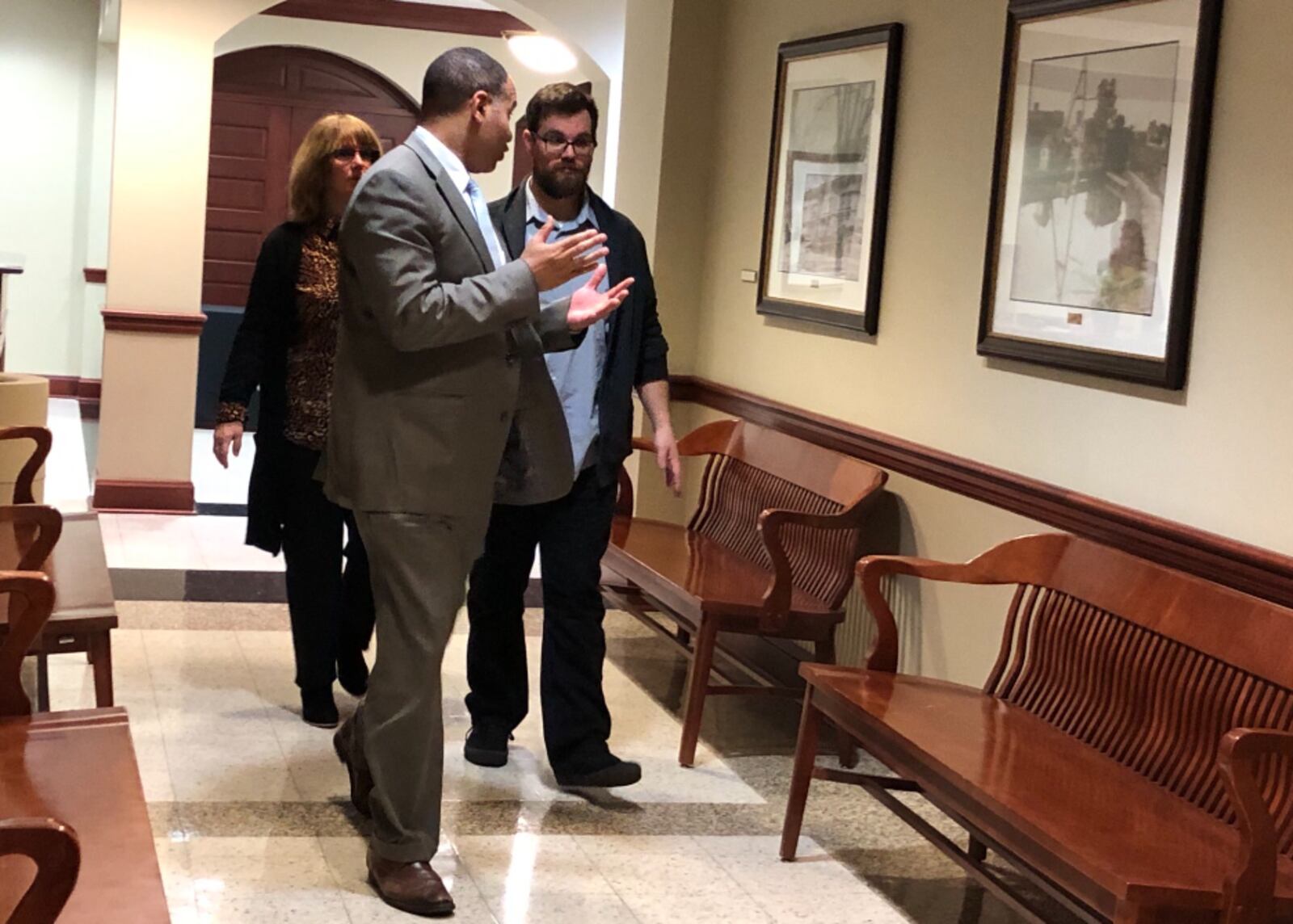 John Carter, accused of killing Katelyn Markham, is free on bond. he is seen here being escorted into the Butler County Court of Common Pleas April 4, 2023. LAUREN PACK/STAFF