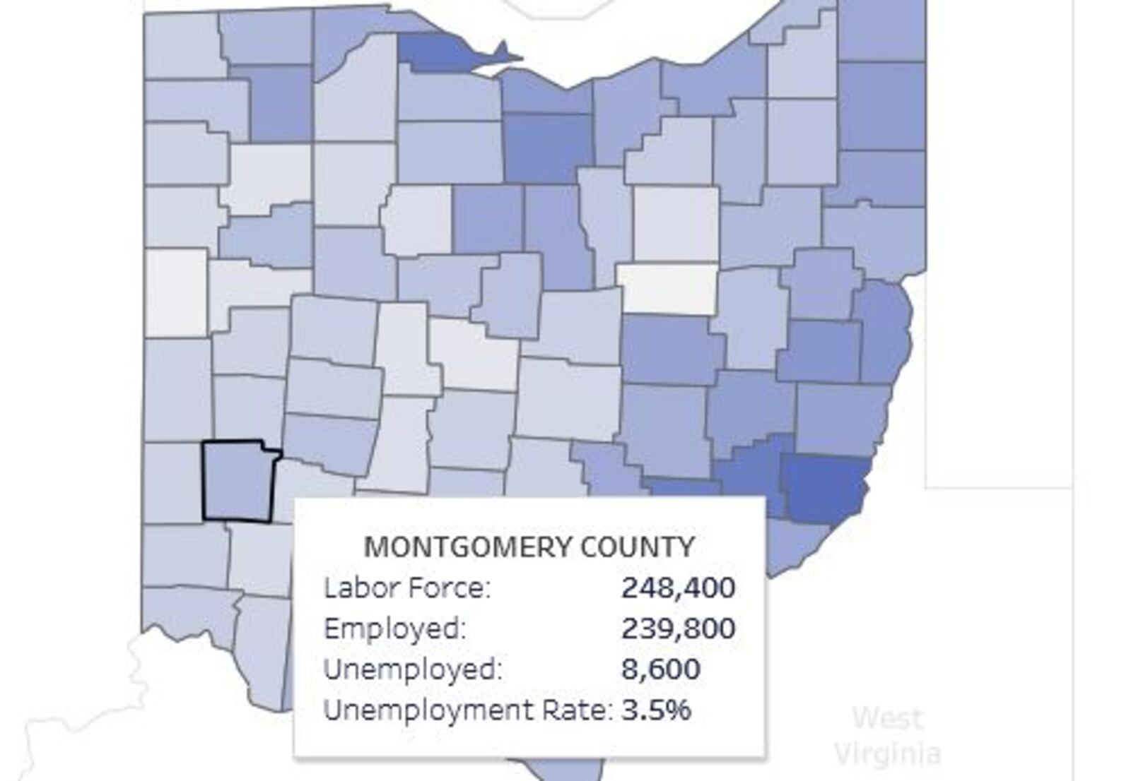 Labor statistics for Montgomery County. CONTRIBUTED