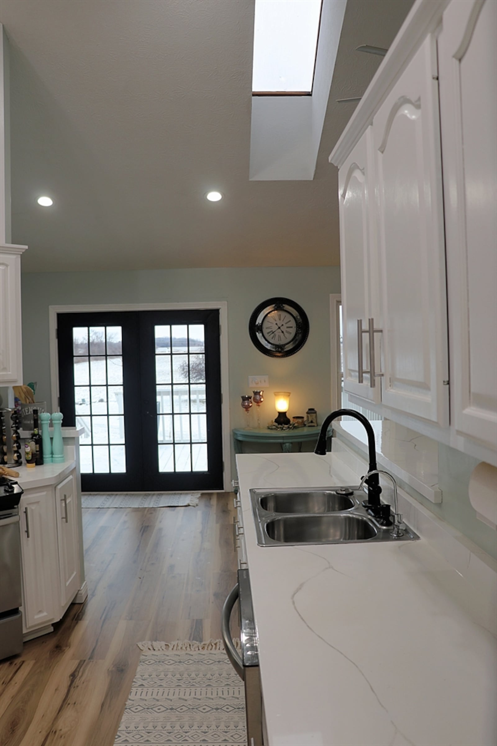 The galley-style kitchen has a triangular bump-out for easy access to the range and refrigerator. CONTRIBUTED BY KATHY TYLER