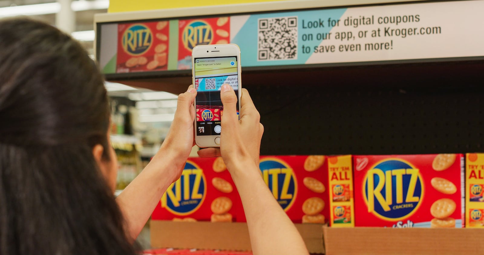 The Kroger Co. and Microsoft Corp. in January announced they are partnering on a smart technology system in stores in Monroe, Ohio and in Redmond, Washington. EDGE Shelf uses digital displays to indicate prices, promotions and other information. Consumers can use their smart phone or hand-held devices available in the store to find items on their shopping list and get promotions and coupons that target their interests. CONTRIBUTED PHOTO