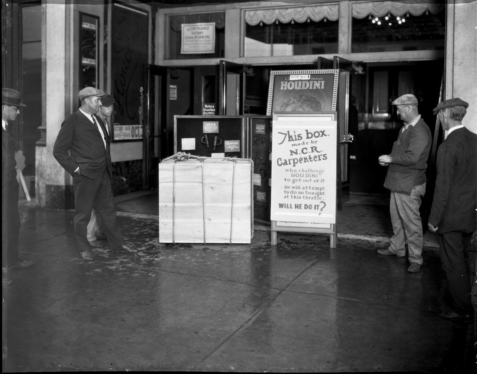 Photo credit: NCR Archive at the Montgomery County Historical Society--Box made by NCR employees which Houdini got out of at the Victory Theater on Oct. 2, 1925.