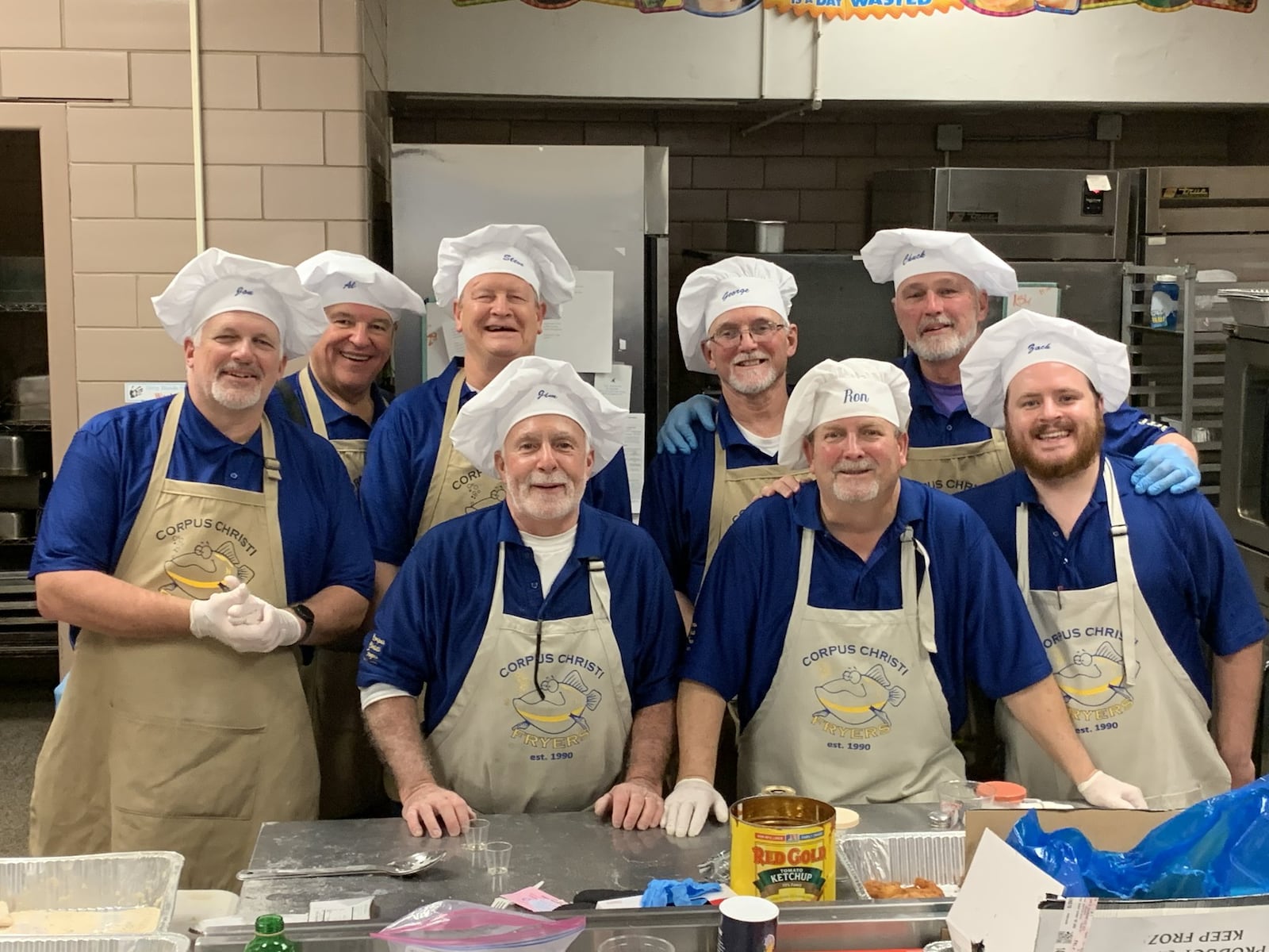 Corpus Christi Fish Fryers ( left to right): Jon Boeckman, Al Beach, Steve Timmer, Jim Rougier, George Eaton, Ron Finke, Chuck Szabo and Zachary Rougier. CONTRIBUTED/ALEXIS LARSEN