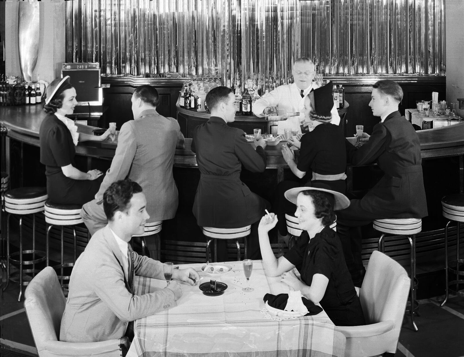 People relax in the Dayton Biltmore Hotel's Kitty Hawk Room circa 1938. Photo: NCR Archive at Dayton History