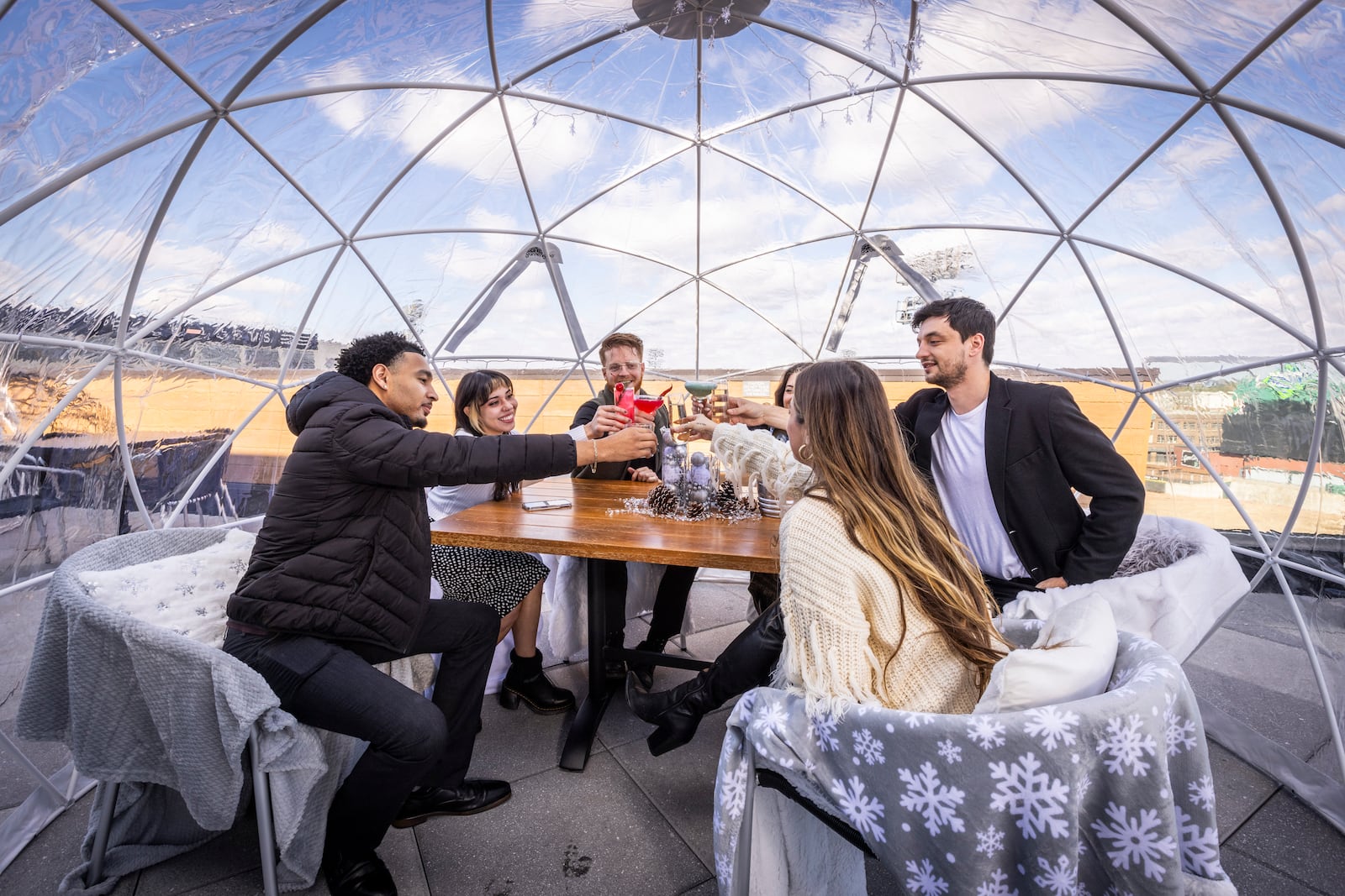 The Foundry, Dayton’s rooftop restaurant located atop the AC Hotel, is launching a new igloo experience as cold weather is moving in (CONTRIBUTED PHOTO).