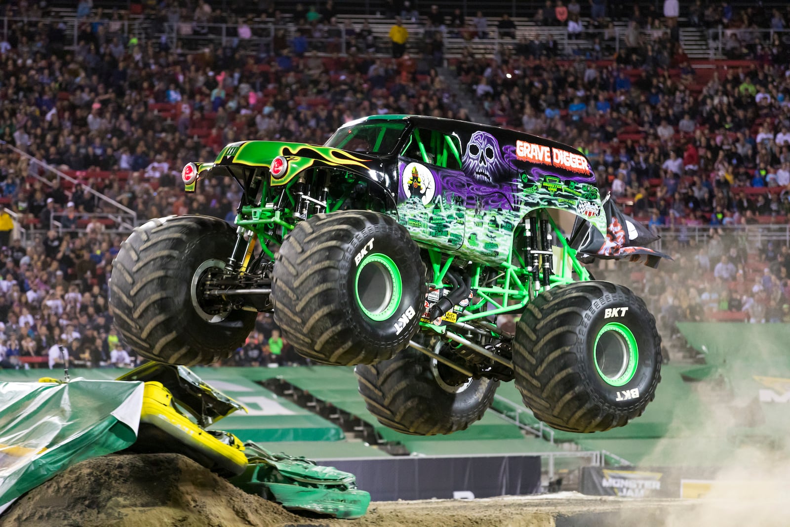 Grave Digger is just one of the high-flying trucks that will race into the Nutter Center for three Monster Jam shows November 23-24. CONTRIBUTED