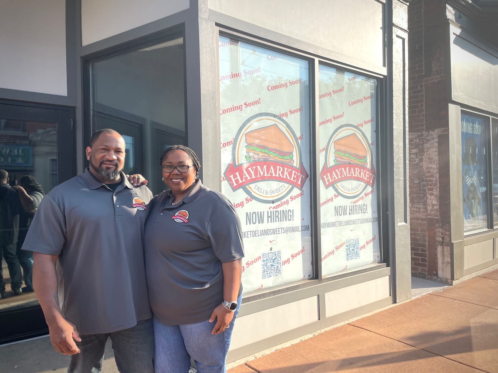 Haymarket Deli & Sweets is expected to open in spring 2025 on West Third Street in Dayton's Wright Dunbar neighborhood. Pictured are owners Shafton and LaShawn Greene. NATALIE JONES/STAFF