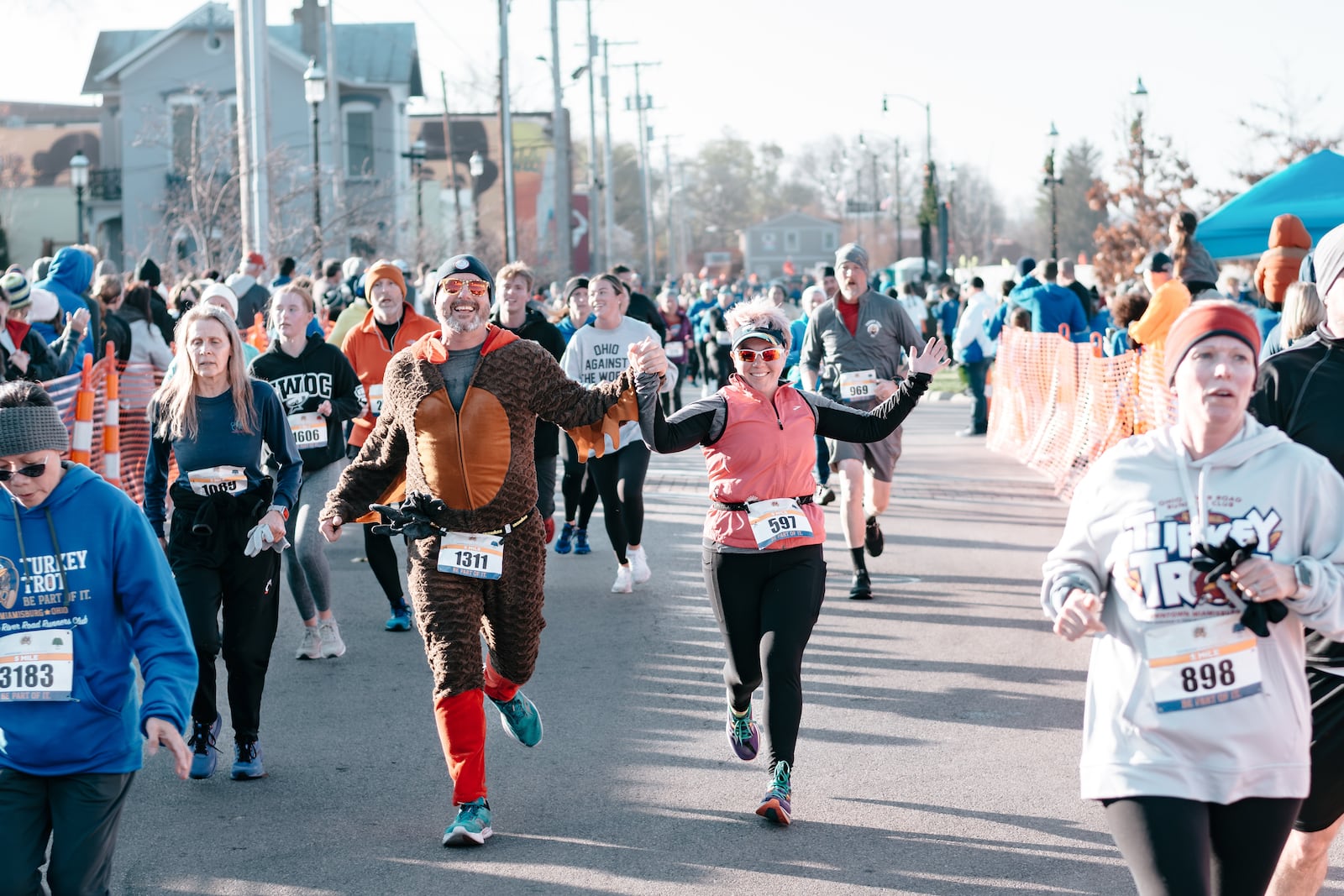 Miamisburg’s Turkey Trot is the Ohio River Road Runners Club’s biggest event of the year, drawing thousands of participants to the city's downtown each Thanksgiving. Margaret Hurley and Greg Bell have been directing the event since 2014. CONTRIBUTED