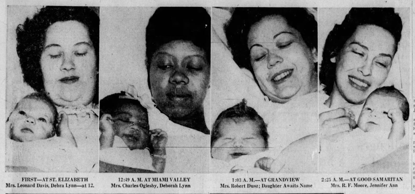 Jan. 2, 1957: New Year's babies: Girls outnumber boys. DAYTON DAILY NEWS ARCHIVES