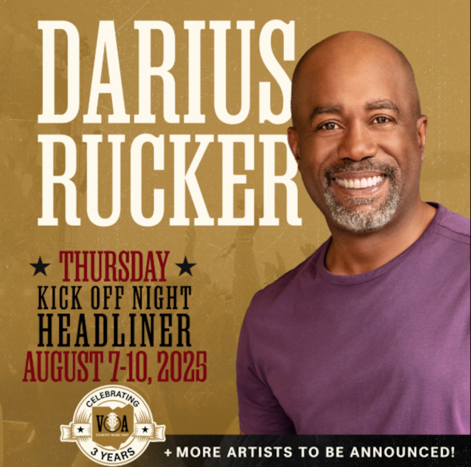 “Wagon Wheel” singer Darius Rucker has been announced as another headliner at next year’s Voices of America Country Music Festival that takes place annually at the National Voice of America Museum of Broadcasting and Voice of America MetroPark grounds in West Chester Twp. CONTRIBUTED