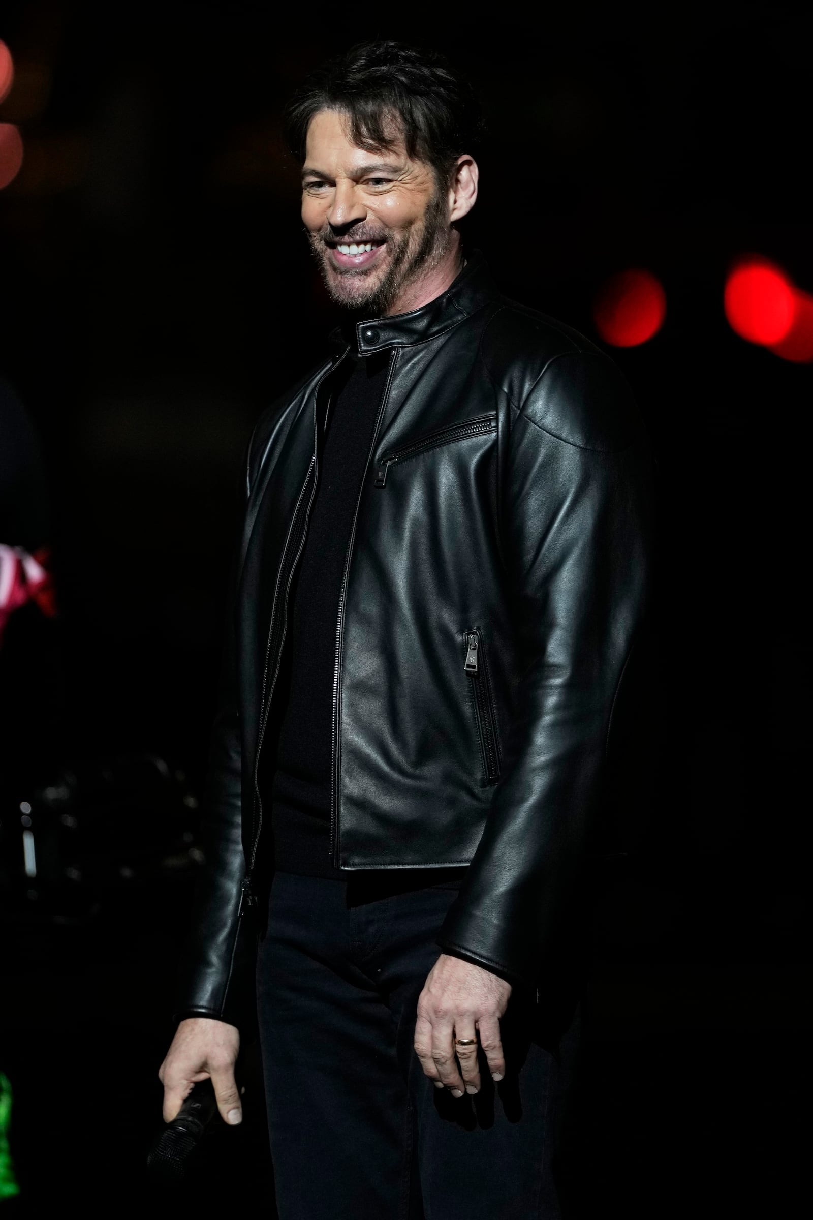 Harry Connick Jr. is seen before the NFL Super Bowl 59 football game between the Kansas City Chiefs and the Philadelphia Eagles, Sunday, Feb. 9, 2025, in New Orleans. (AP Photo/Doug Benc)