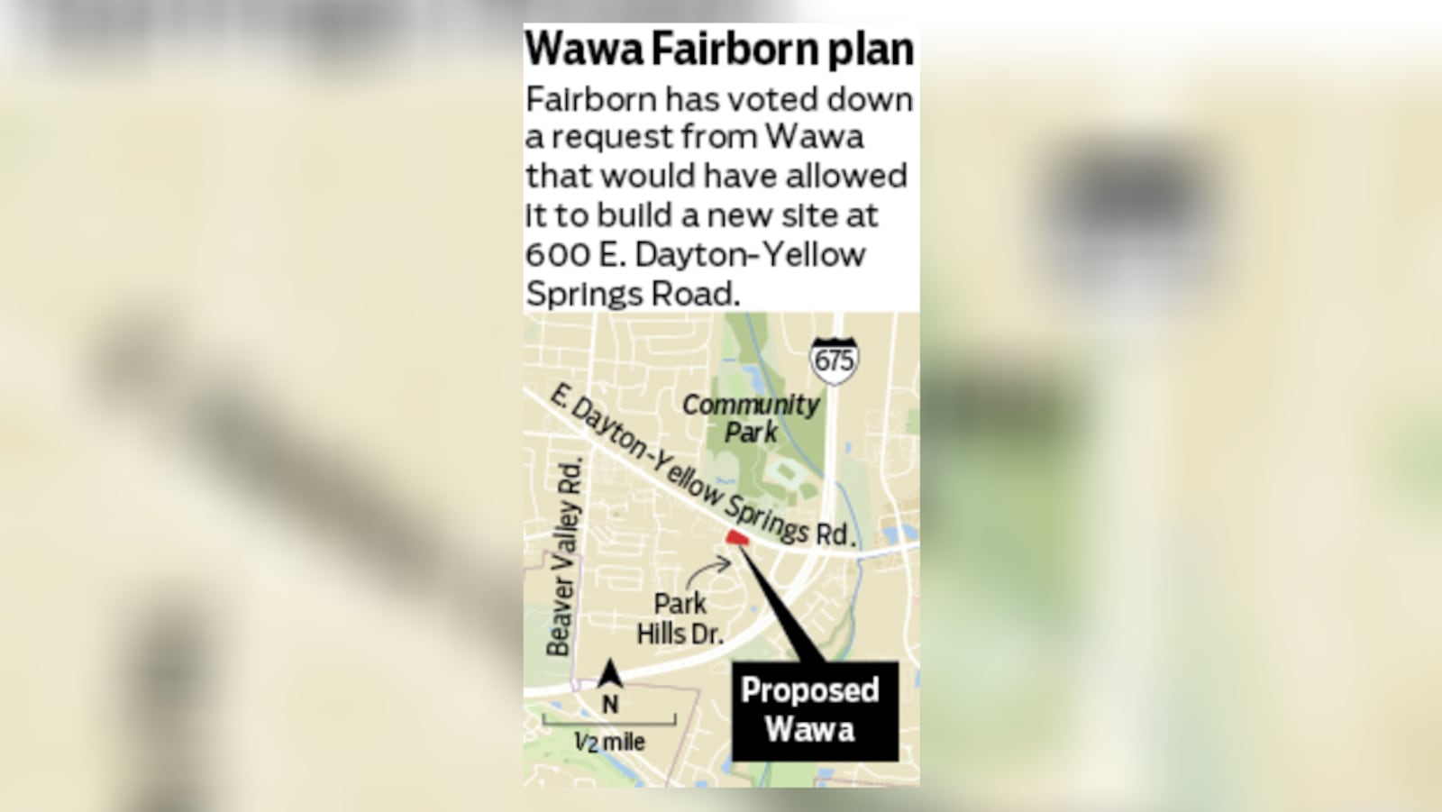 Fairborn has rejected what one Wawa proponent called a $10 million investment, siding with residents and property owners who said their neighborhood near Interstate 675 was not the right site for that business. STAFF