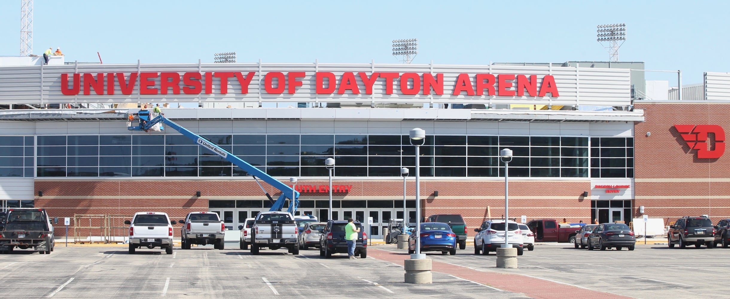 Photos: New sign on top of UD Arena