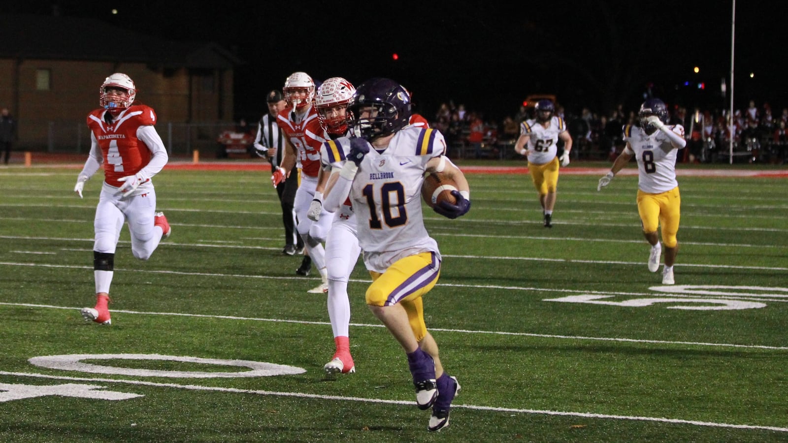 Bellbrook running back Vincent Epifano carries against Wapakoneta in an OHSAA football playoffs game in Troy on Nov. 15, 2024.