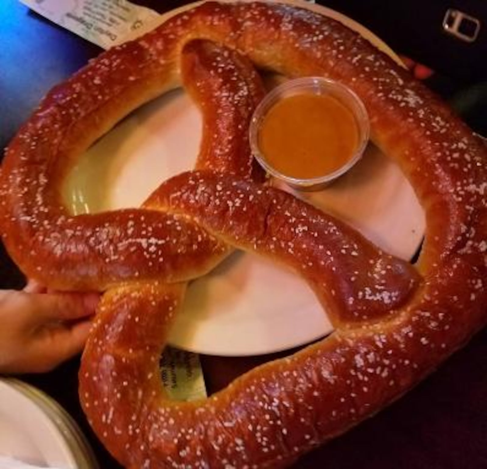 Brixx Ice Company in Dayton serves up a giant pretzel. (Source: Facebook)