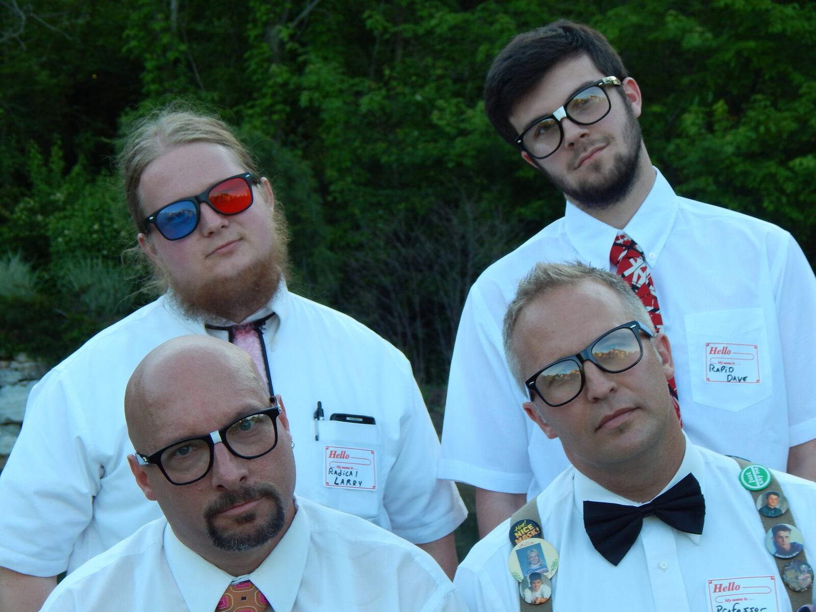 Crazy costumes and dance-rock favorites are what Summer Arts Festival audiences will get with Springfield band The Temps. Band members are (clockwise from top left) Spencer Garrett, Parker Fulk, Joe Bair and Rob Koogler. CONTRIBUTED