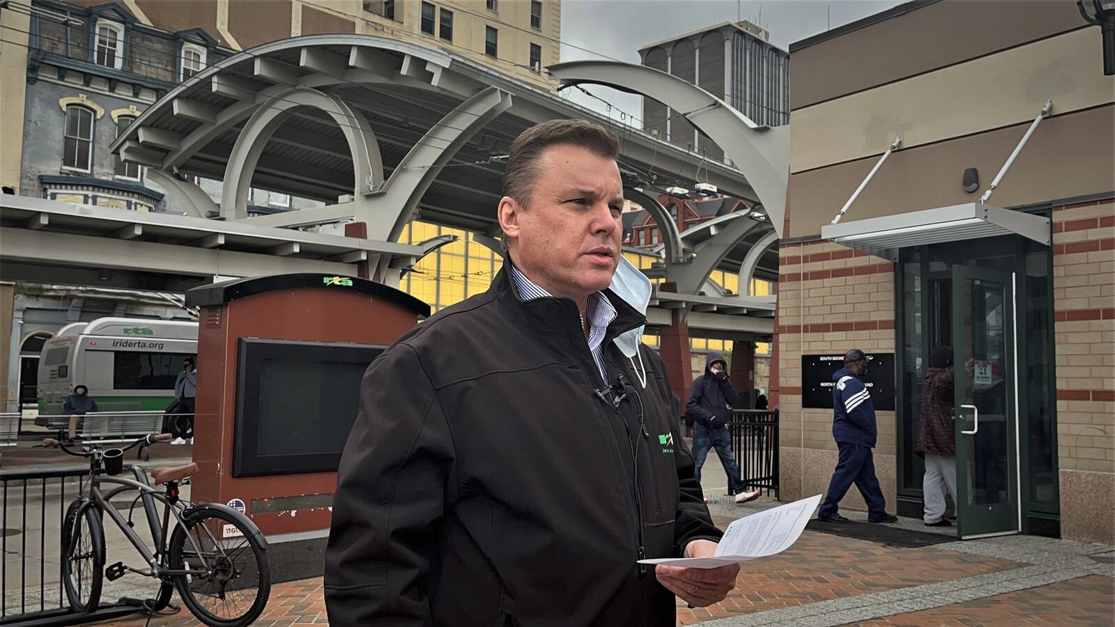 Greater Dayton RTA CEO Robert Ruzinsky at the Wright Stop Plaza Transit Center in April 2022. CORNELIUS FROLIK / STAFF