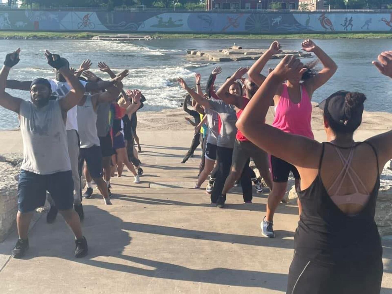 The Unit offers a regular boot-camp style workout at RiverScape MetroPark throughout the spring and summer - CONTRIBUTED