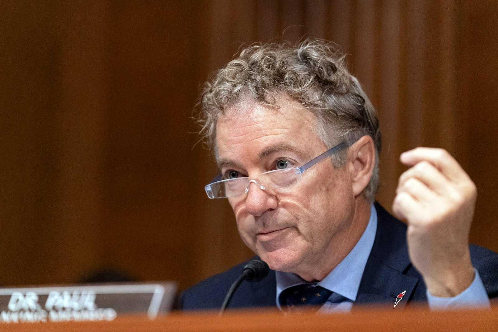 FILE- Senate Homeland Security and Governmental Affairs Ranking Member Sen. Rand Paul, R-Ky., speaks during a committee hearing, Tuesday, Oct. 31, 2023, on Capitol Hill in Washington. (AP Photo/Stephanie Scarbrough, File)