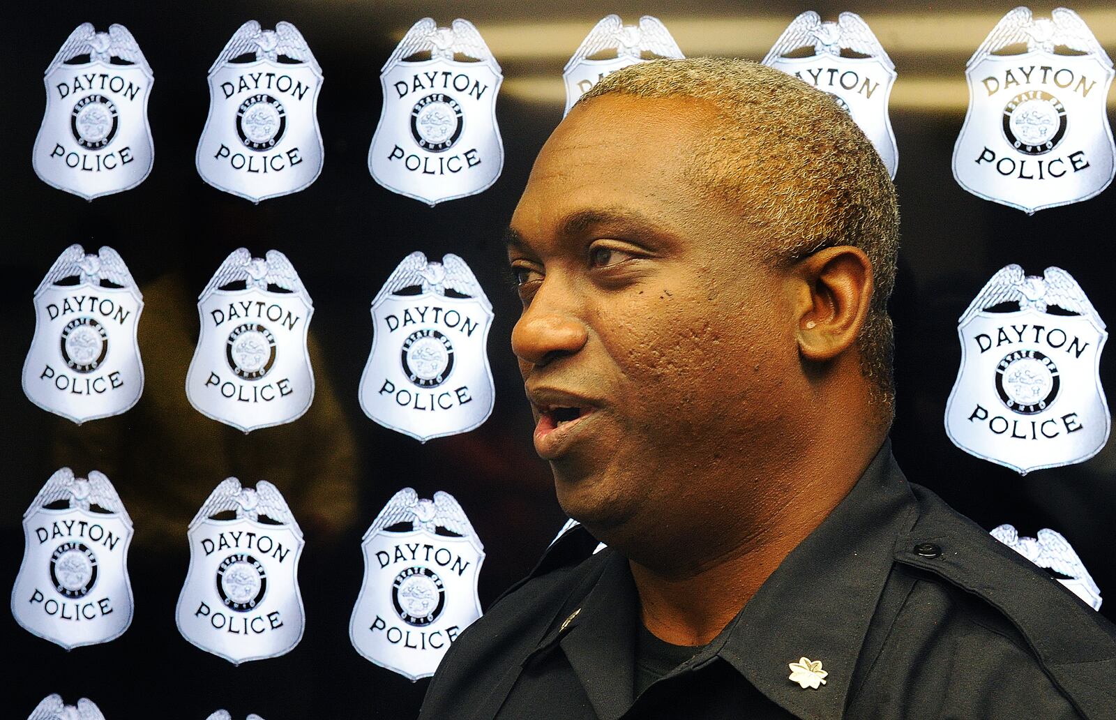 Lt. Col. Eric Henderson, deputy director and assistant chief of the Dayton Police Department, gave a media briefing Friday Aug. 4, 2023, about the Oregon District mass shooting's fourth anniversary. MARSHALL GORBY\STAFF