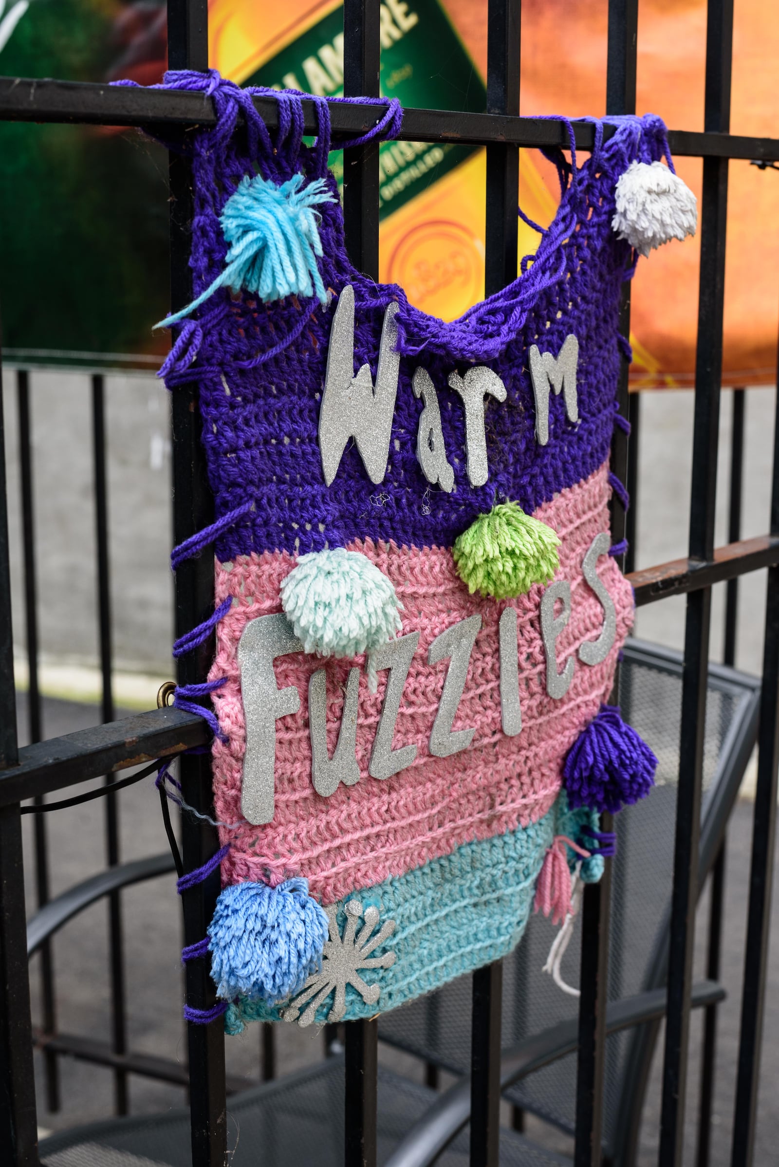 Yarn art remains a fixture in the Oregon District. In the days, weeks and months that followed the deadly shooting on Aug. 4, 2019, artists created yarn messages of hope and peace. TOM GILLIAM/CONTRIBUTED