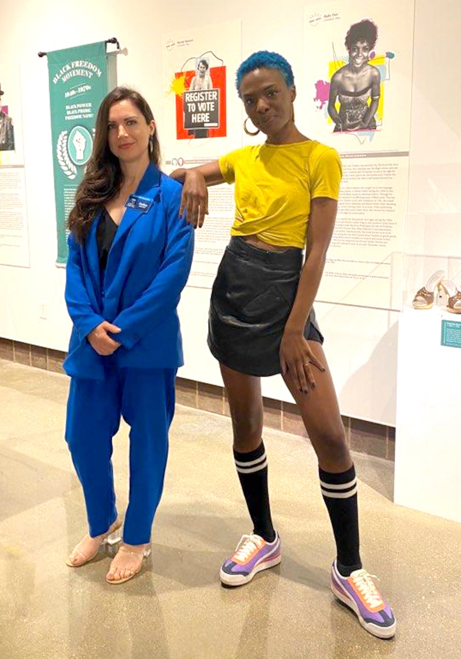 Hadley Drodge, assistant curator at the National Afro-American Museum and Cultural Center (left) collaborated with New York City artist Nichole Washington for the "Queens of The Heartland" exhibit at the musuem. CONTRIBUTED PHOTO