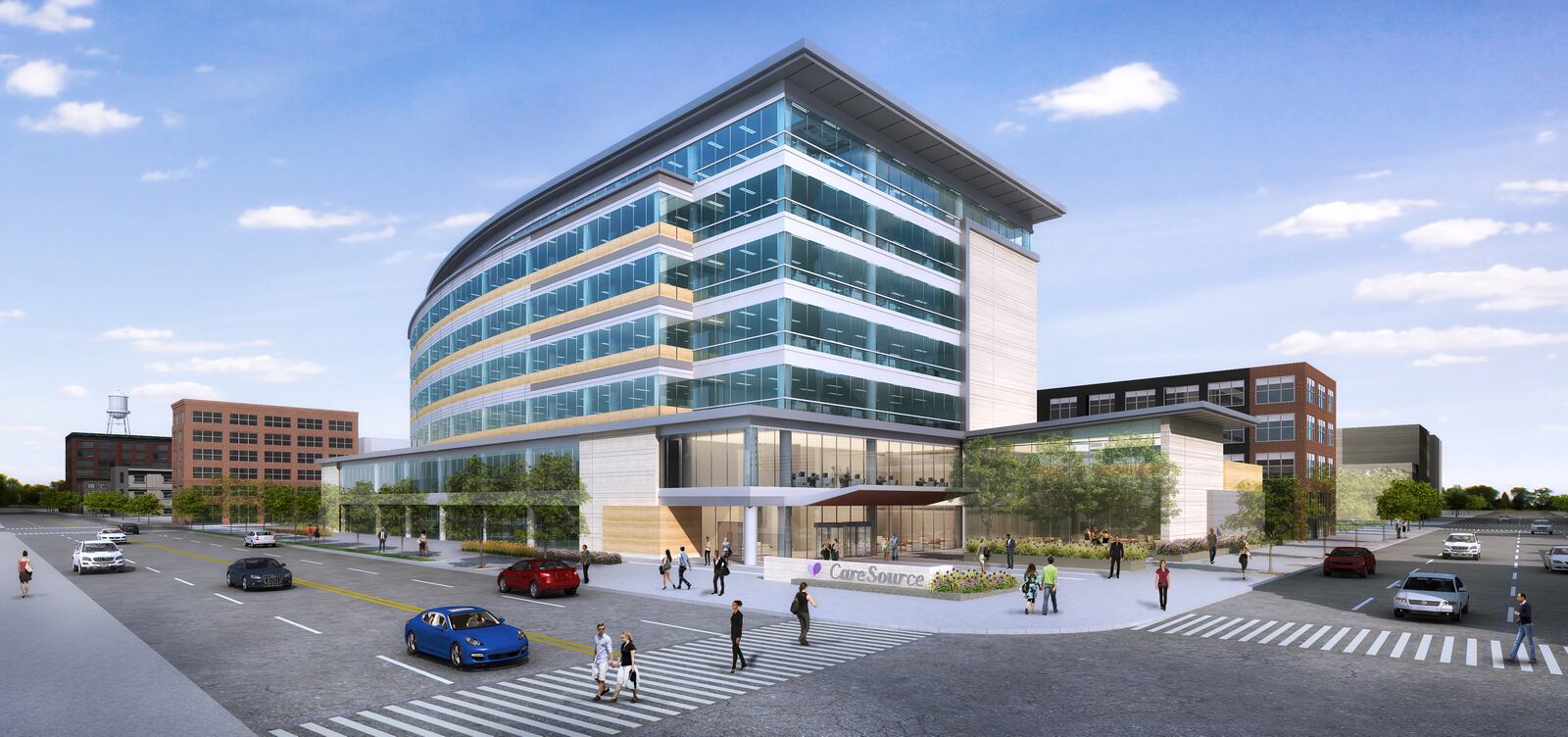 An artist’s rendering of the new CareSource Center City