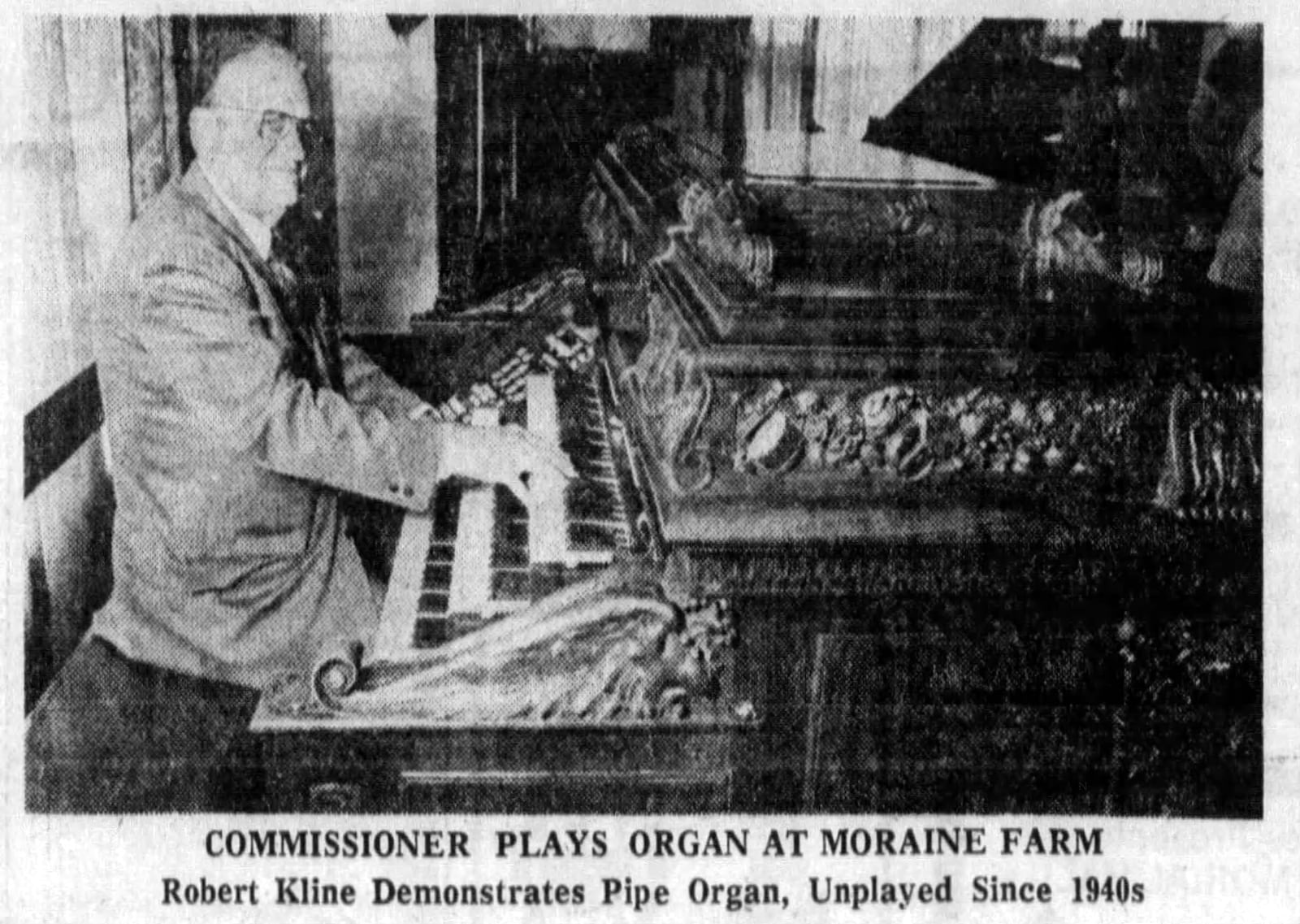 Oct. 6, 1974: Kline plays Deeds' organ for first time since 1940s. DAYTON DAILY NEWS ARCHIVES