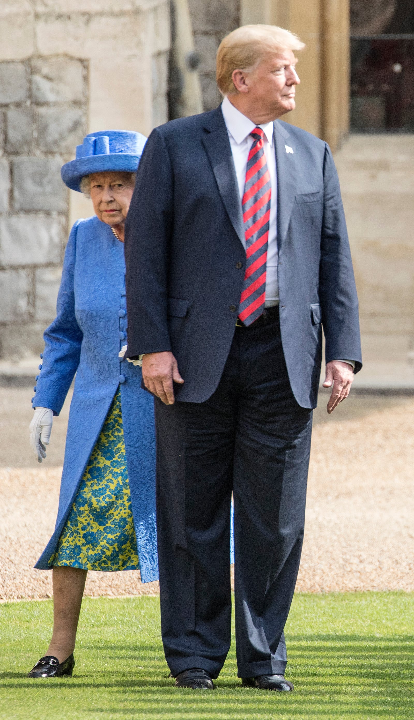 U.S. President Donald Trump surprised royal watchers after briefly walking in front of her during their meet-and-greet at Windsor Castle on Friday, July 13, 2018.