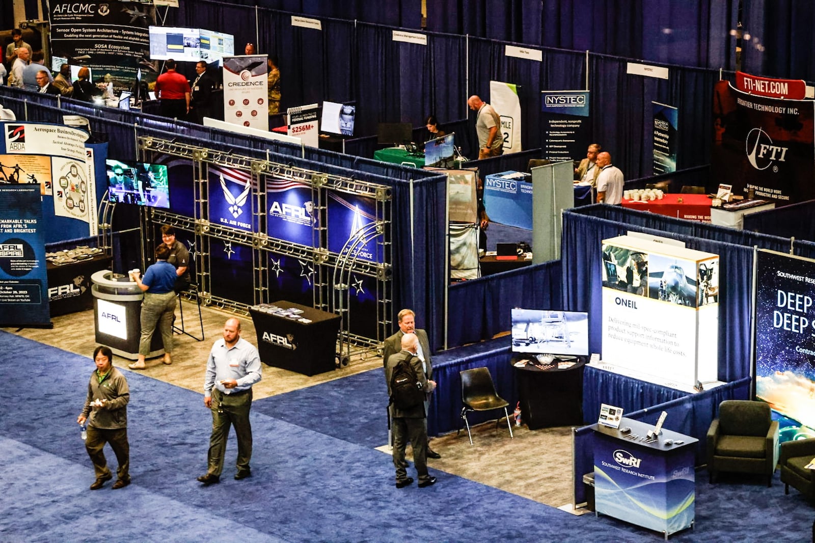 The Life Cycle Industry Days are being held at the Dayton Convention Center Monday through Wednesday this week. The event connects defense industry to the people at Wright Patt Air Force Base. JIM NOELKER/STAFF