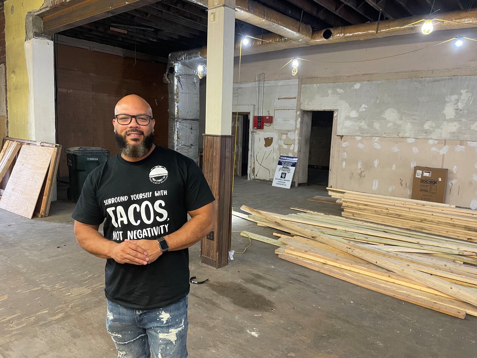 XO Burger Vibez + Cocktails, a new restaurant specializing in gourmet burgers with a speakeasy in the basement, is coming to Dayton’s Wright-Dunbar District. Pictured is owner Anthony Thomas. NATALIE JONES/STAFF