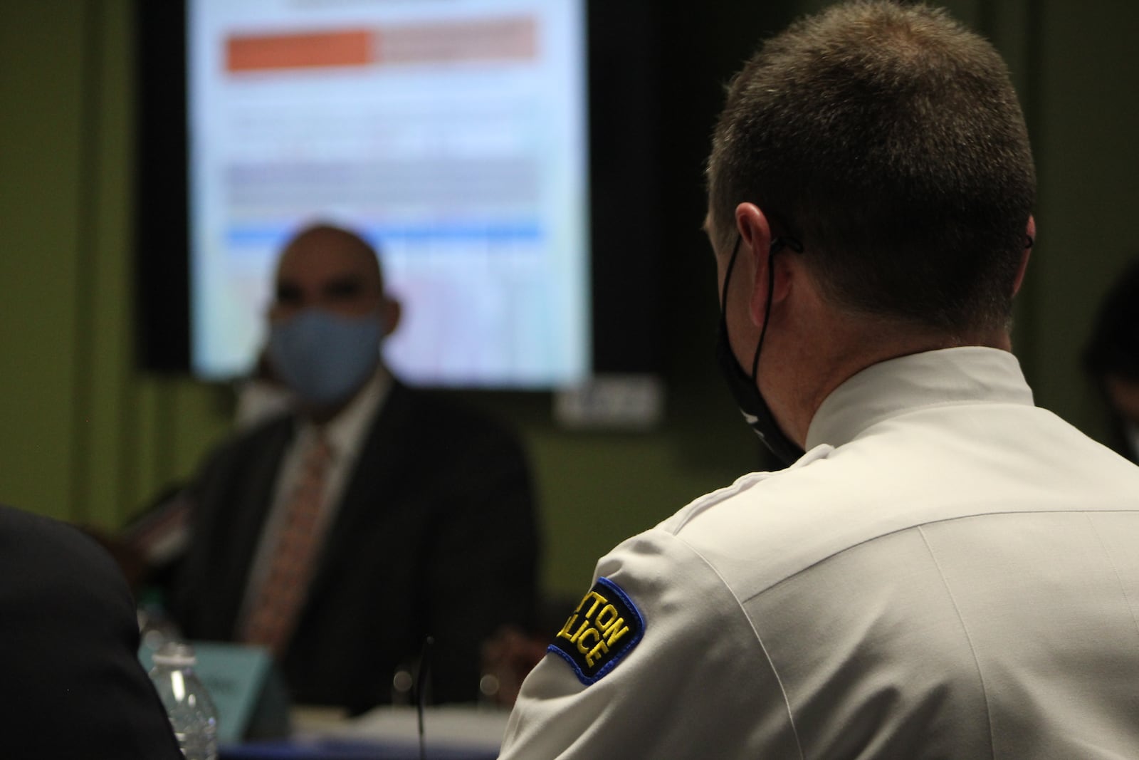 Dayton interim police Chief Matt Carper at a recent budget work session. Carper retires Dec. 17. Three days later, the new chief, Kamran Afzal, takes over. CORNELIUS FROLIK / STAFF