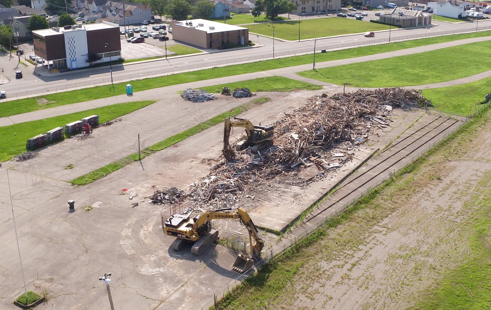 PHOTOS: Buildings demolished at old Montgomery County Fairgrounds