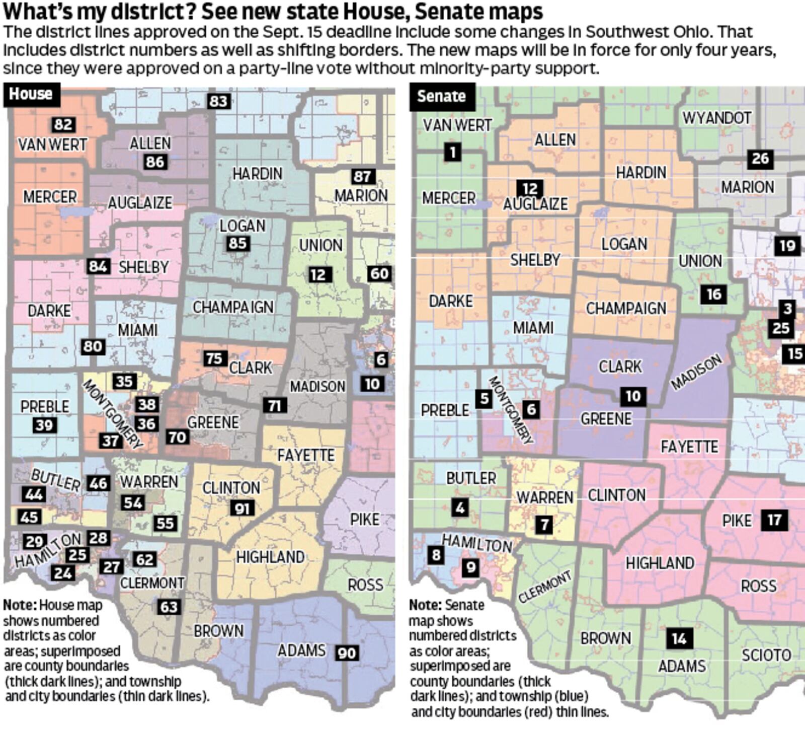 The Ohio Redistricting Commission approved new maps for Ohio General Assembly seats.