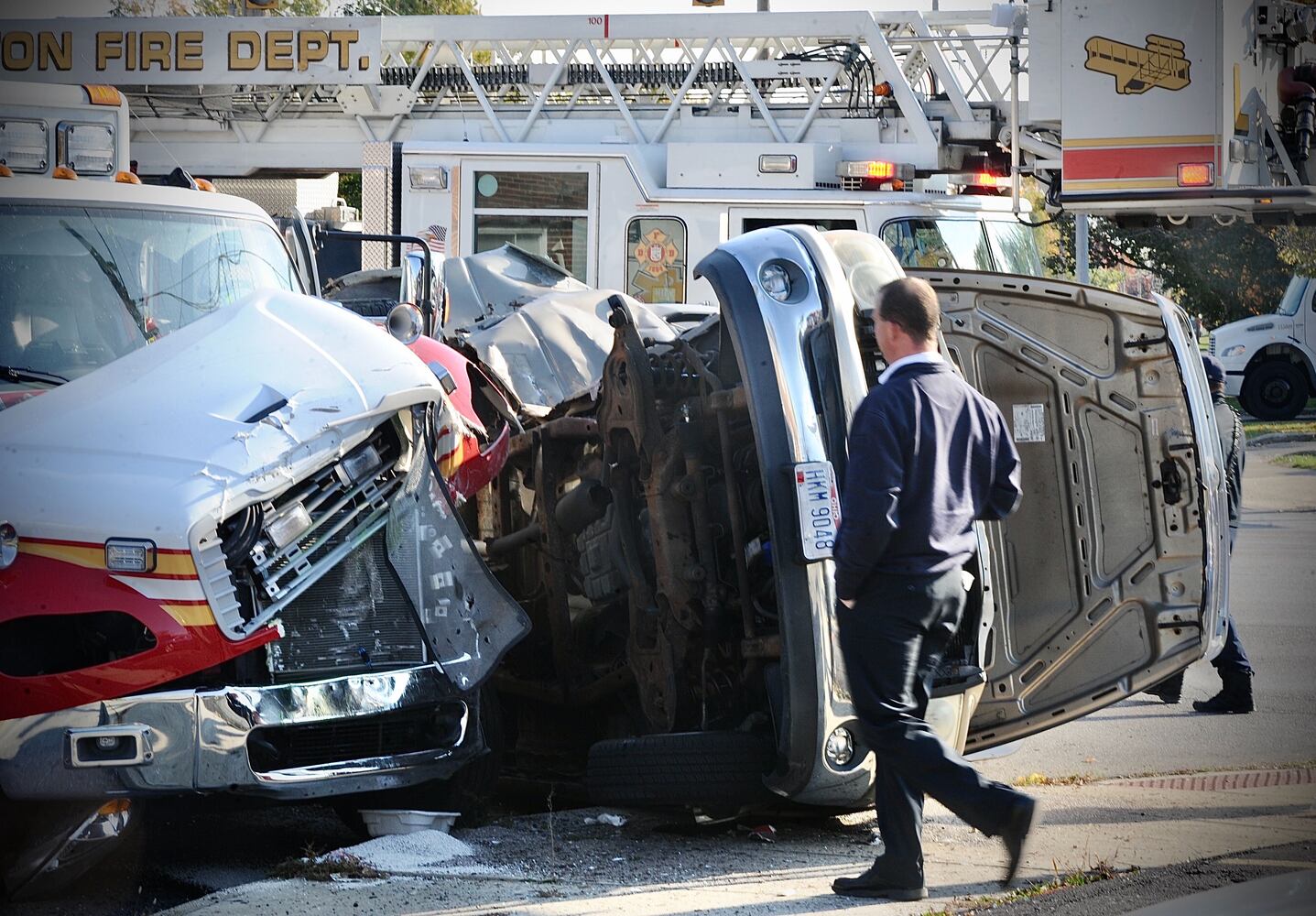 PHOTOS: 3-vehicle crash involving ambulance in Dayton