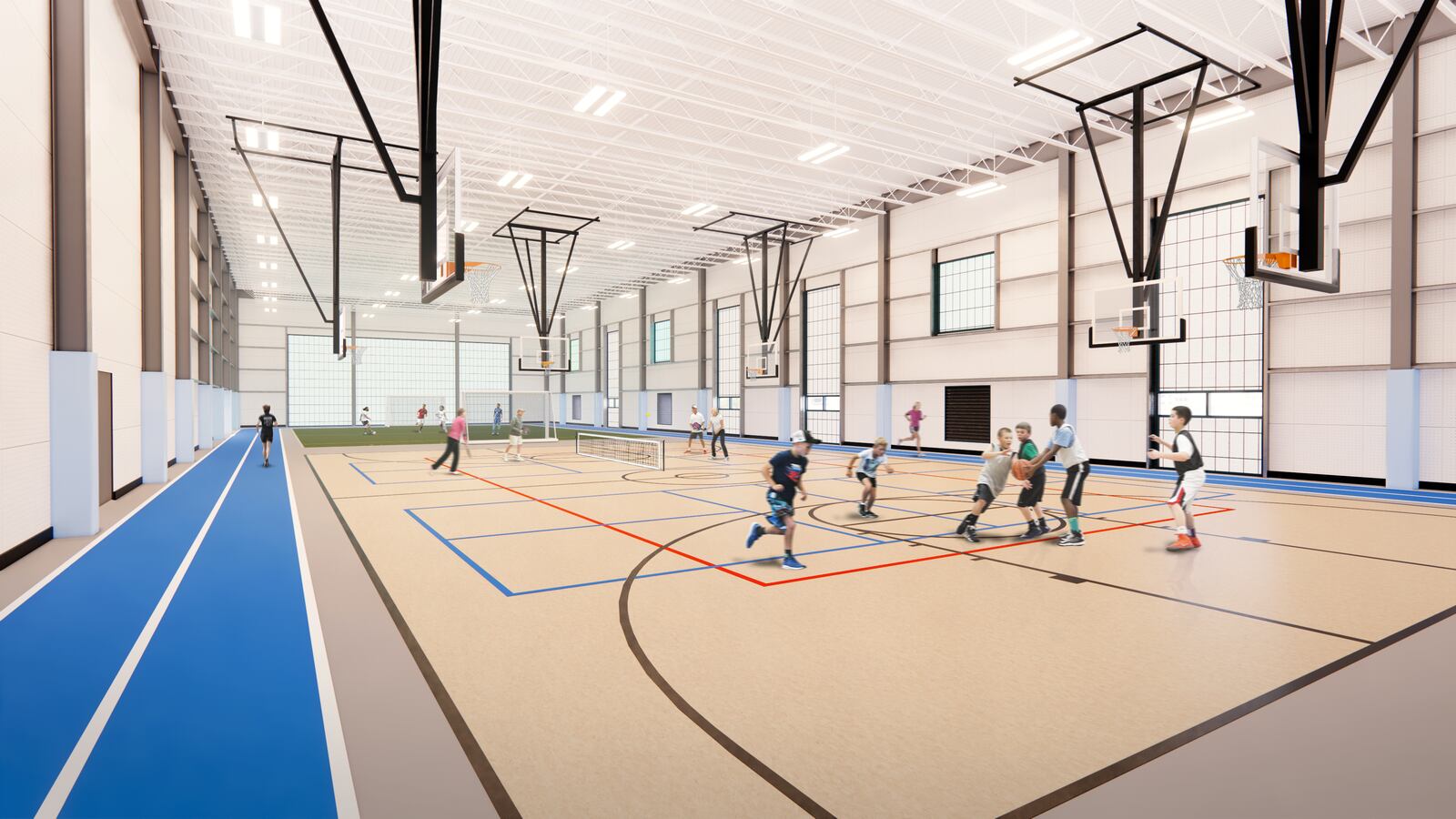 A rendering of the planned fieldhouse in the new Piqua YMCA.