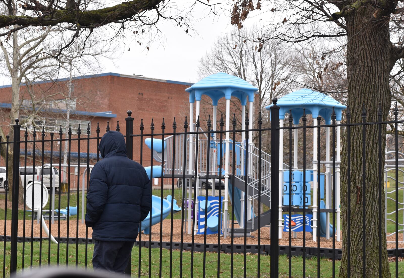 Bomberger Park was upgraded in 2023 with a new playground equipment, including a swing set, swinging bench, a dinosaur rocker and border timbers. The park is located at the corner of East Fifth Street and South Keowee Street
in the St. Anne's Hill neighborhood. CORNELIUS FROLIK / STAFF