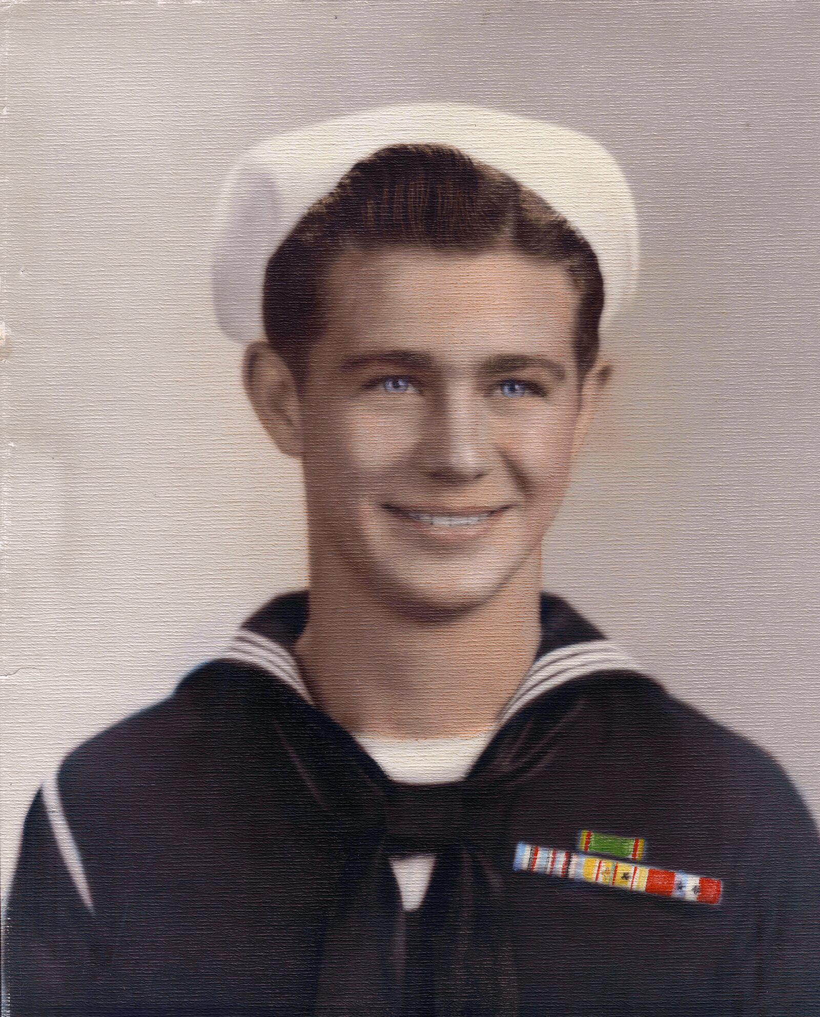 Jimmie Shields official Navy photograph, taken shortly before he shipped out to Hawaii in 1943. He was just 16 years old when he signed up and 17 when he finished high school and was sent into battle. CONTRIBUTED