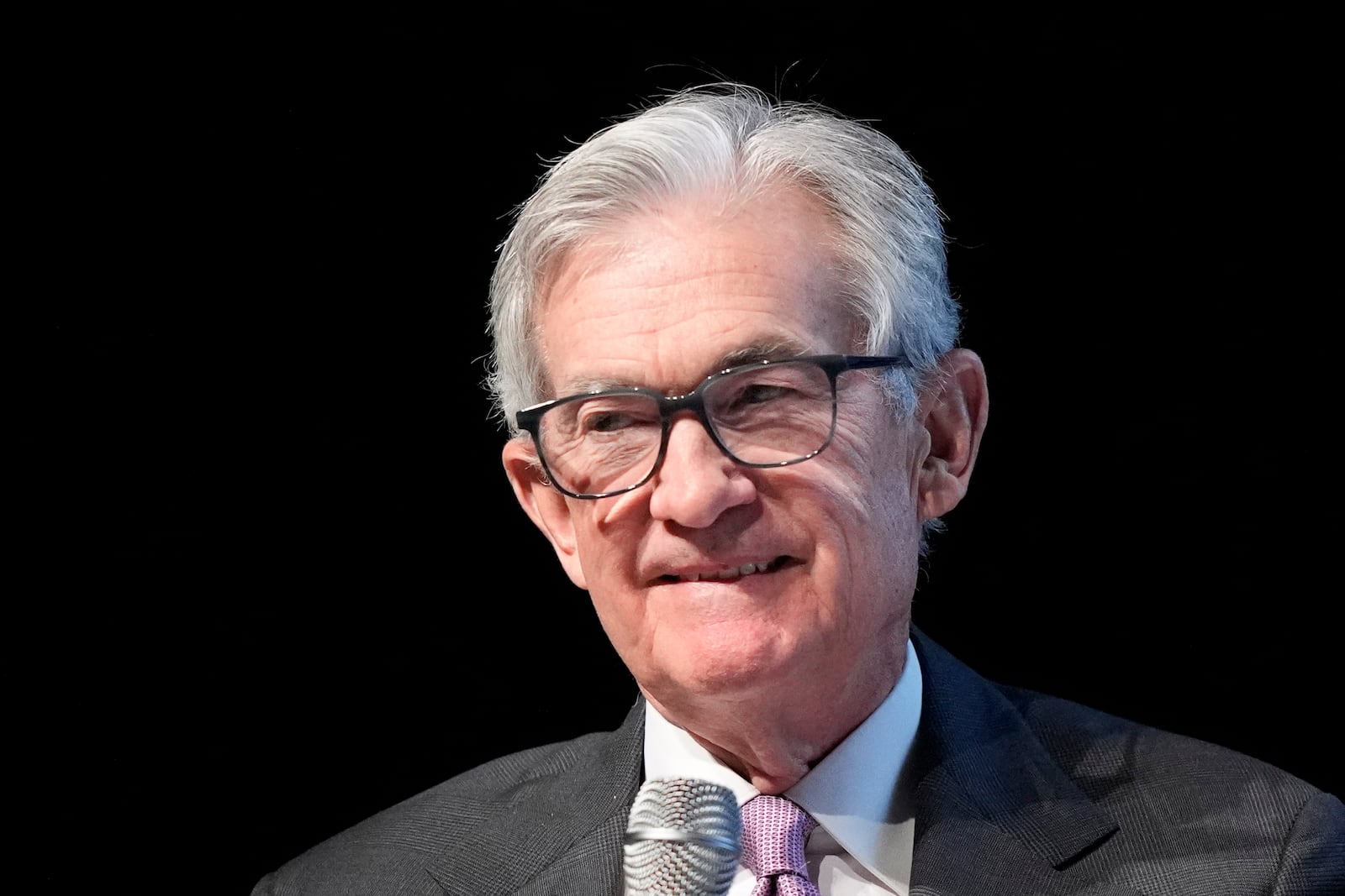 Federal Reserve Chair Jerome Powell listens to a question during a Dallas Regional Chamber event in Music Hall at Fair Park Thursday, Nov. 14, 2024, in Dallas. (AP Photo/LM Otero)