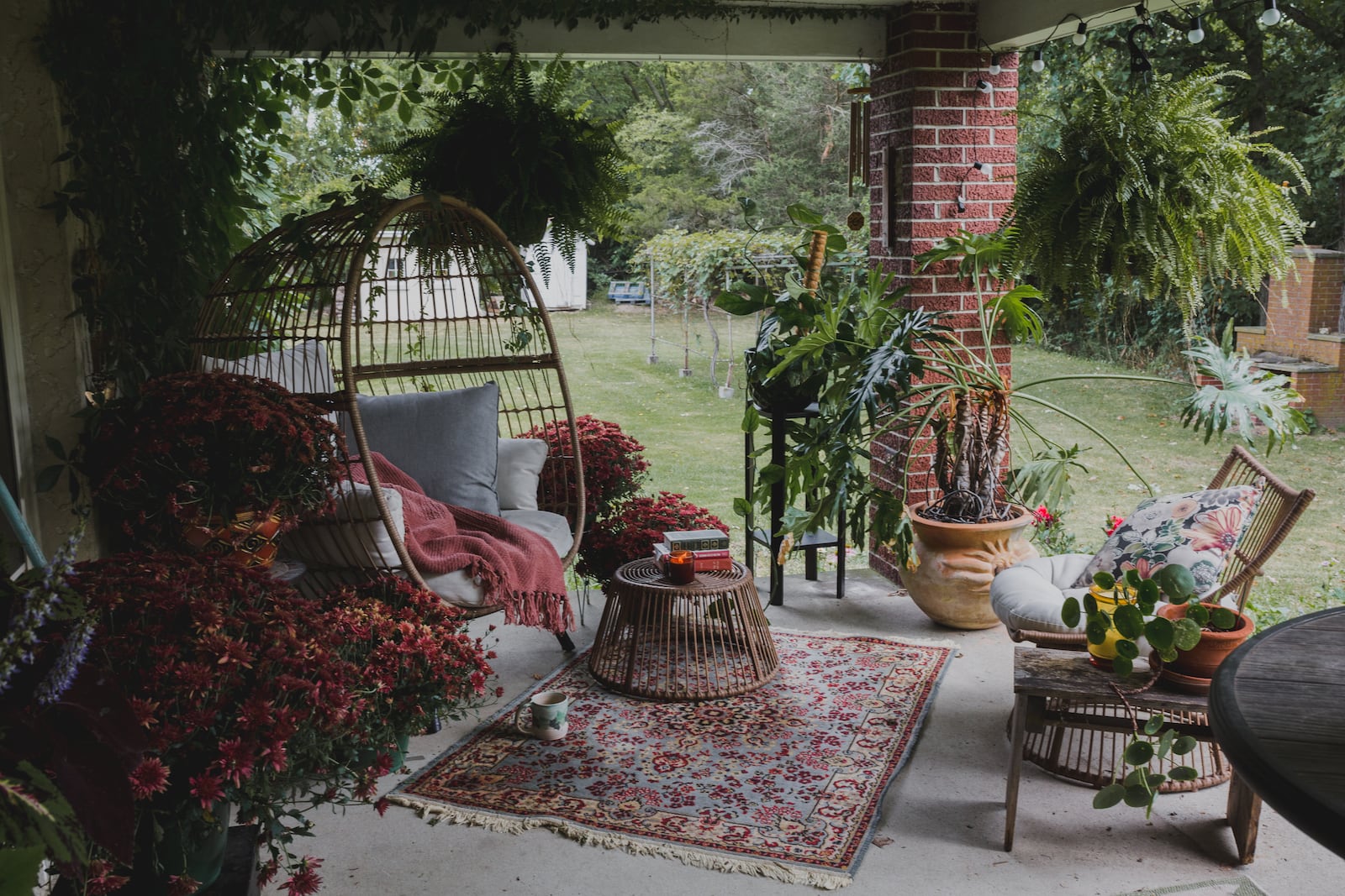 This patio creates a "cozy reading nook" for Carly Short. 