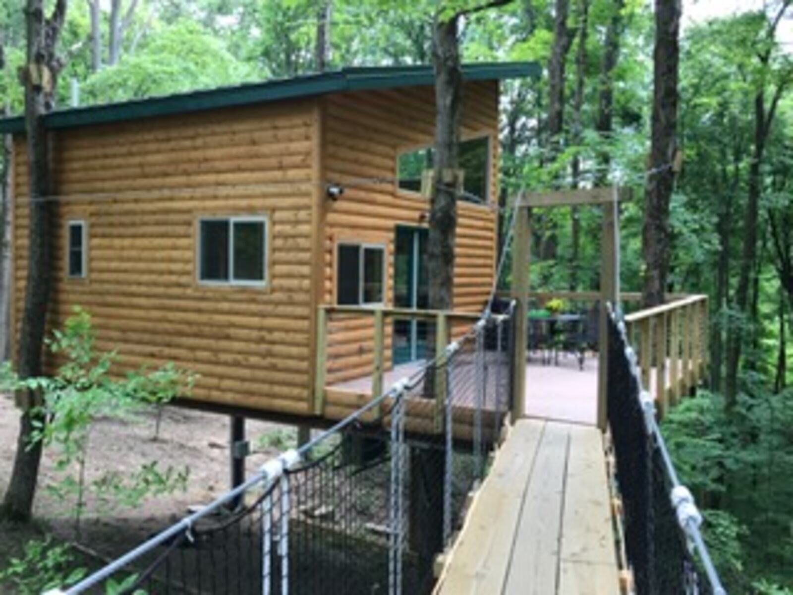 Among the Trees Lodging’s Maple View Treehouse is a 460-square foot cabin with room for four near Hocking Hills, Ohio. CONTRIBUTED