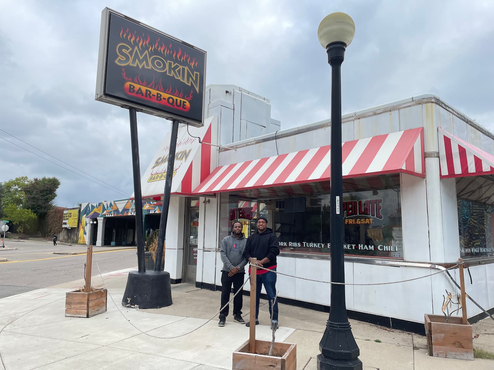 The Dayton Barbecue Company is opening its first brick-and-mortar restaurant in the former location of Smokin’ Bar-B-Que in downtown Dayton. Pictured is chef and general manager Arthur Winfrey (left) and owner Eric Evans. NATALIE JONES/STAFF