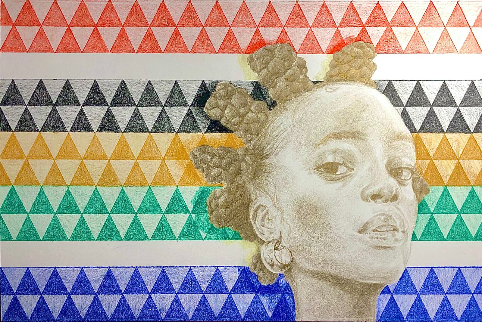 One piece in the HAIRitage: A Cultural Journey & Experience exhibit, which will be on display at the Dayton Society of Artists gallery for the month of March.