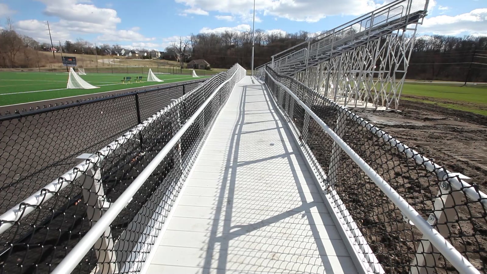 For the first time in school history, Oakwood High School will now have a dedicated sports facility to accommodate soccer, field hockey, boys and girls lacrosse and track. Oakwood's Lane Stadium is ADA compliant and offers a ramp to the stands that seat 700.  TY GREENLEES / STAFF