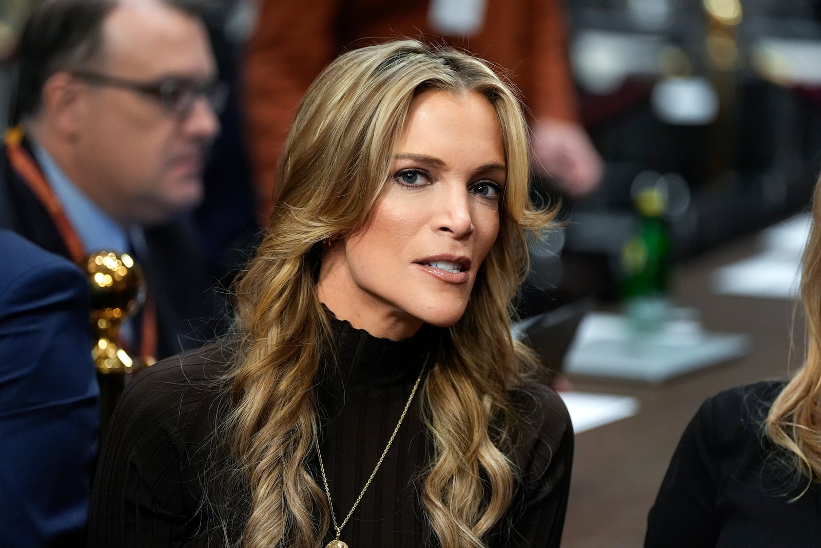 Megyn Kelly looks on before the start of the Senate Armed Services Committee confirmation hearing for Pete Hegseth, President-elect Donald Trump's choice to be Defense secretary, at the Capitol in Washington, Tuesday, Jan. 14, 2025. (AP Photo/Alex Brandon)