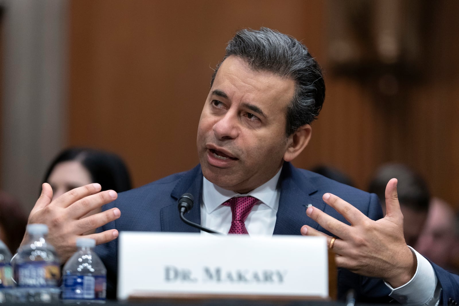 Martin Makary nominated to serve as Commissioner of Food and Drugs at the Department of Health and Human Services, testifies before the Senate Committee on Health, Education, Labor and Pensions on Capitol Hill Thursday, March 6, 2025, in Washington. (AP Photo/Jose Luis Magana)