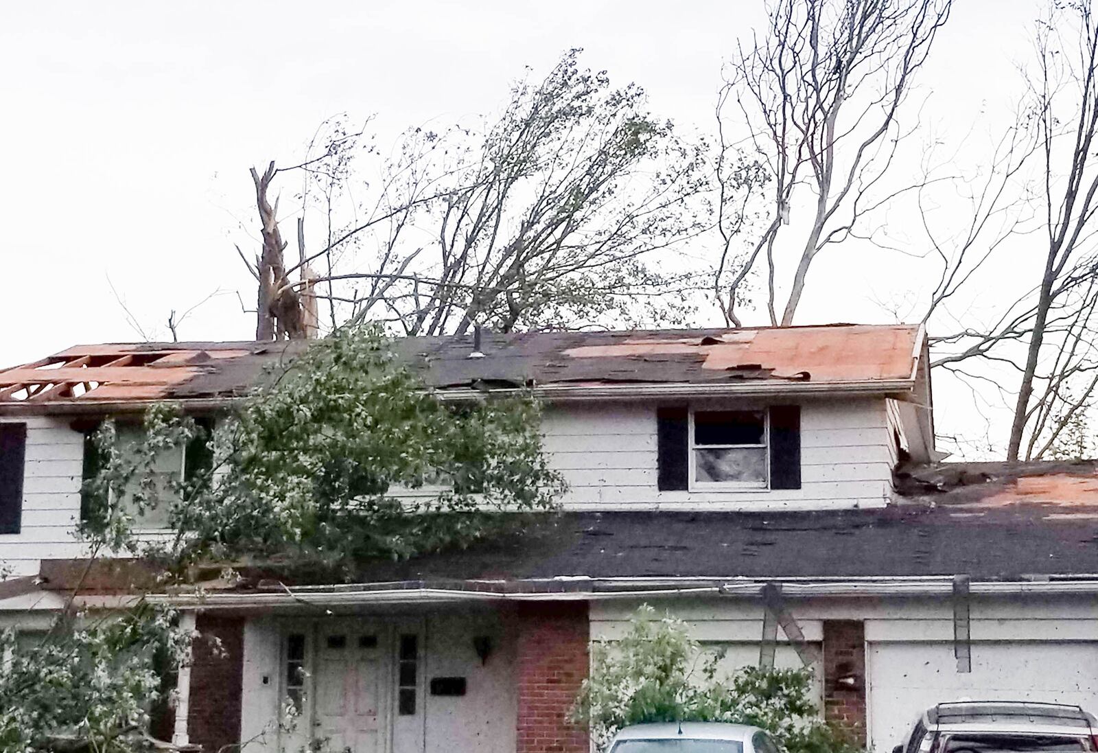 The home of Derrick and Kandace Stephens is pictured soon after a 2019 Memorial Day tornado swept through their Trotwood neighborhood. Due to insurance and contractor problems, they are still waiting to move back into their Greenbrook Drive home. SUBMITTED