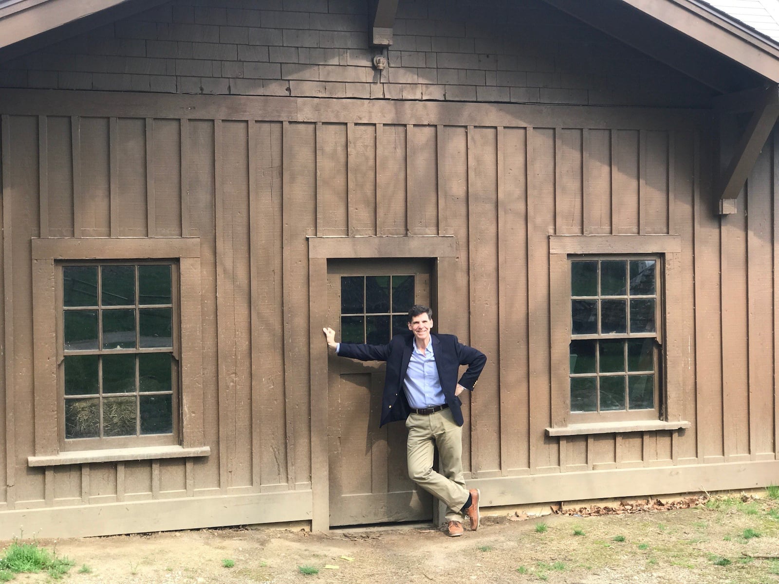 Brady Kress, president and CEO of Dayton History, stands outside one of the original locker rooms used by the Dayton Triangles during the first NFL game held at Triangle Park on October 3, 1920. The other locker room was destroyed by vandals and a fire. This one was moved to Carillon Park in July of 2012. The exterior was restored to save the structure from the elements. It will eventually be the centerpiece of the Dayton Sports History Center at Carillon. Tom Archdeacon/STAFF